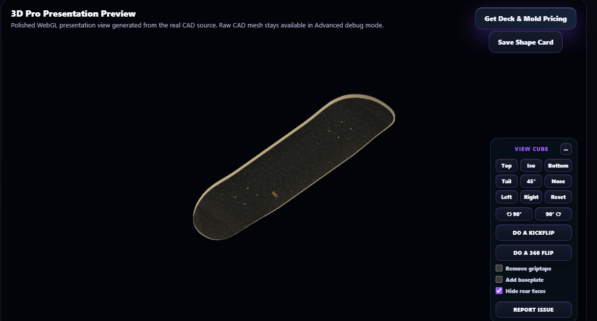 Empire Deck Studio skateboard design interface