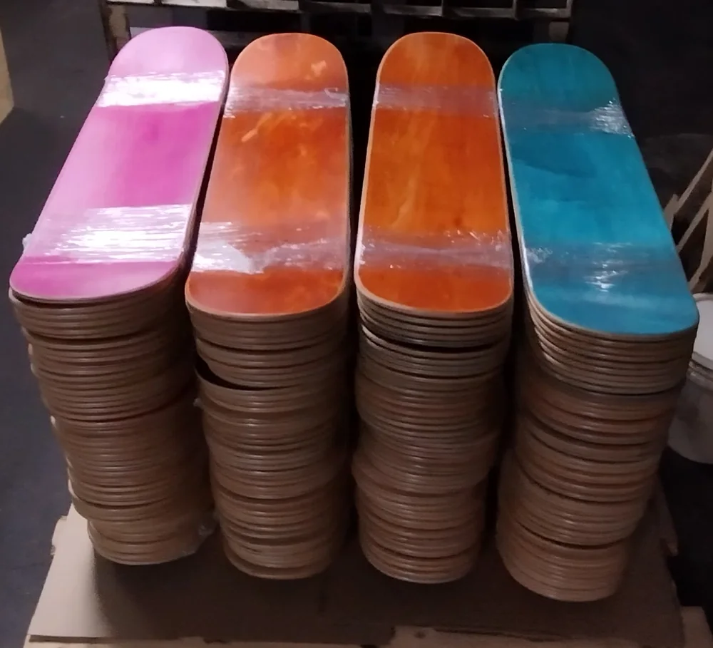 Finished solid color blank skateboard decks