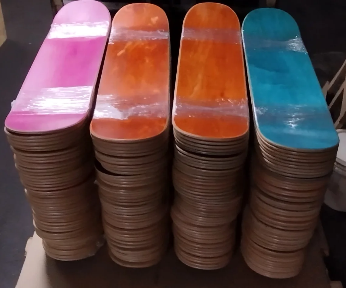 Finished blank skateboard decks