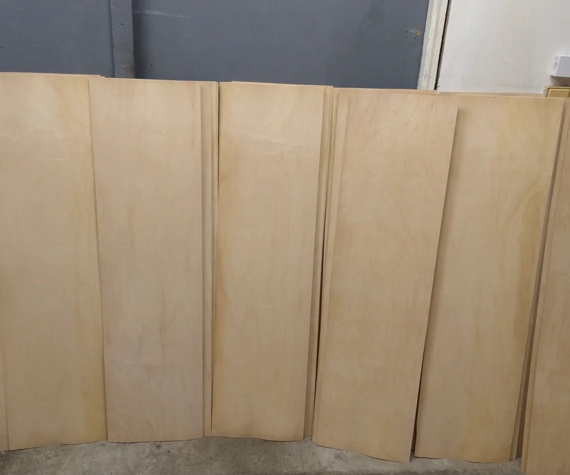 Natural maple skateboard veneer used in Empire school building programs