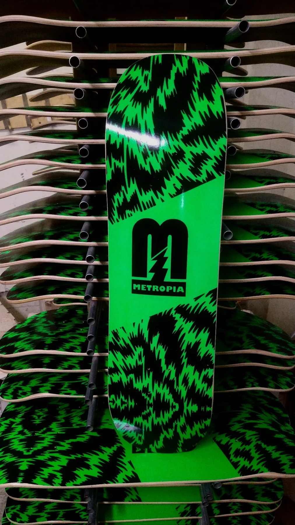 Printed skateboard production run at Empire